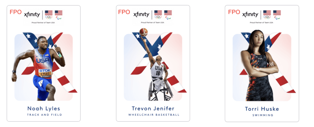 Cards of US Olympians